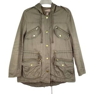 Has Flaws - Love21 Forever21 Green Military Jacket Cargo Pockets Juniors Sz M